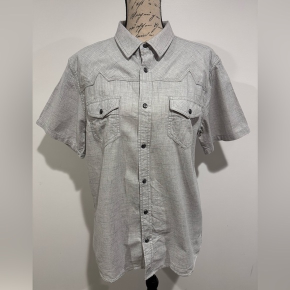 Moonshine Spirit Shirt Men’s Medium Gray Pearl Snap Button Up Casual Western - Picture 1 of 11